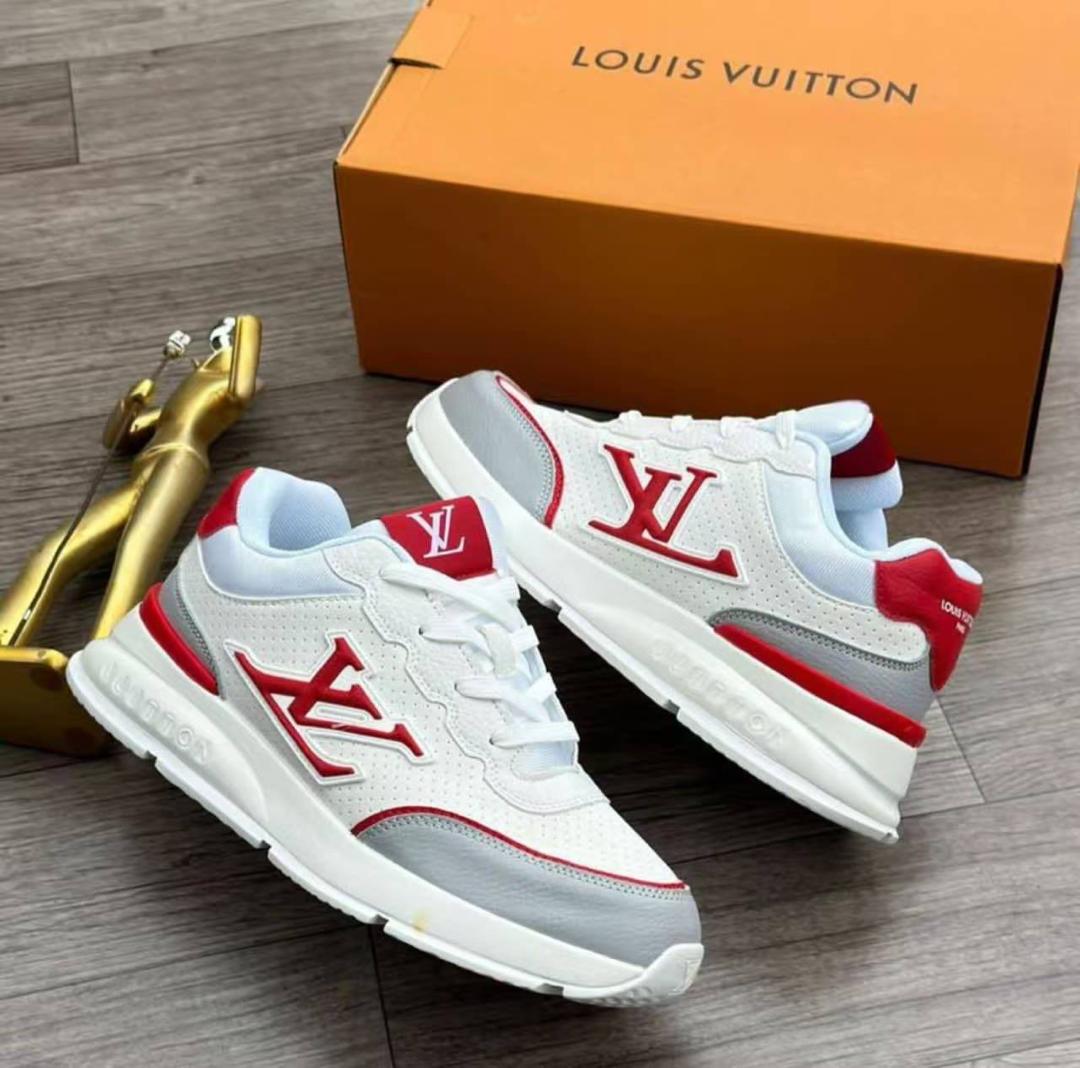 Louis Vuitton Run 55 Sneaker Shoe 2 Louis Vuitton Run 55 Sneaker Shoe - red